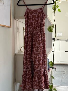 art class Pink and Brown Floral Spaghetti-Strap Jumpsuit